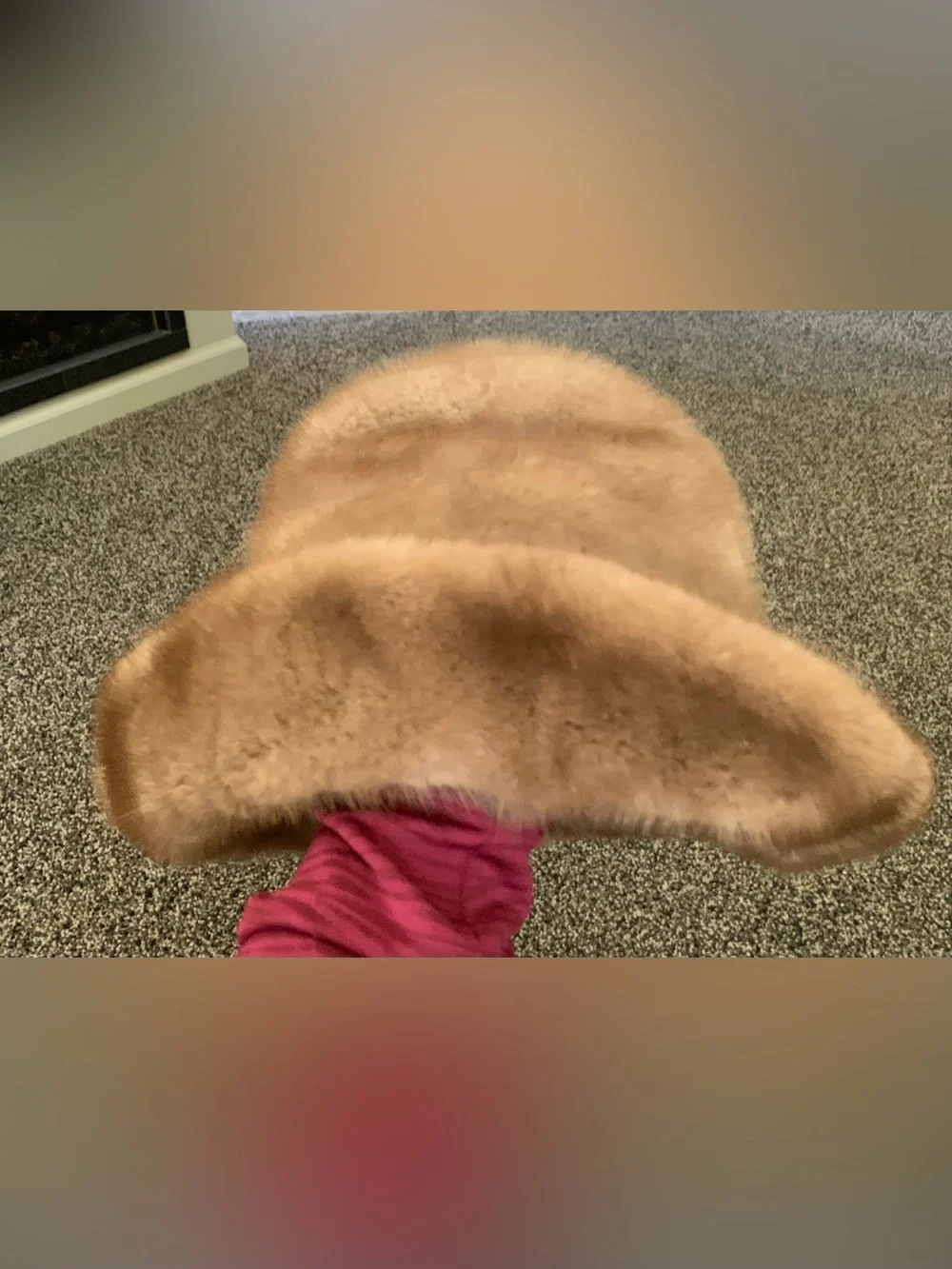 Ferdinand Roth Plush Beige real Fur Bucket Hat see description